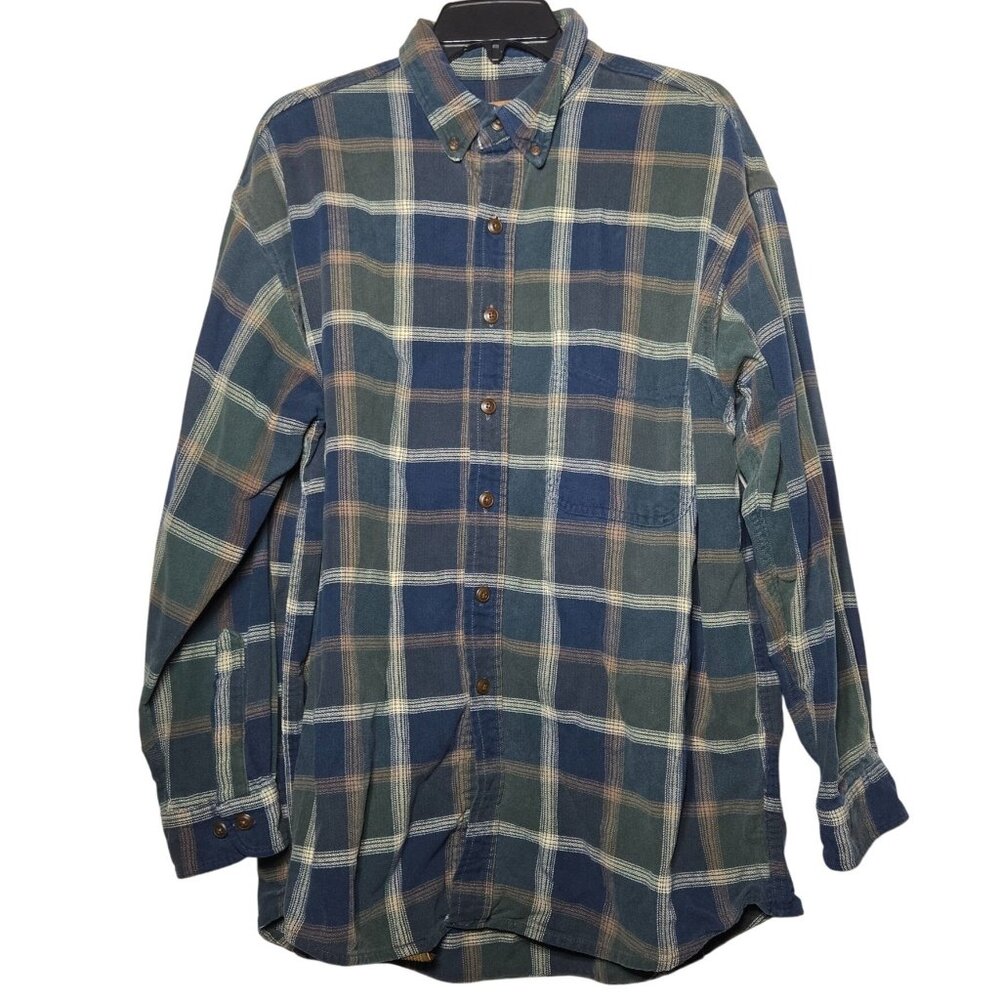 St John's Bay Mens Heavyweight Plaid Flannel Shirt Jacket Shacket XL Lumberjack